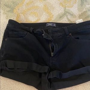 Black jean shorts